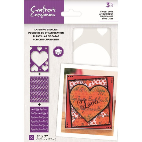 Crafter's Companion Sweet Love Layering Kaleidoscope Stencils (CC-STEN-SLO)