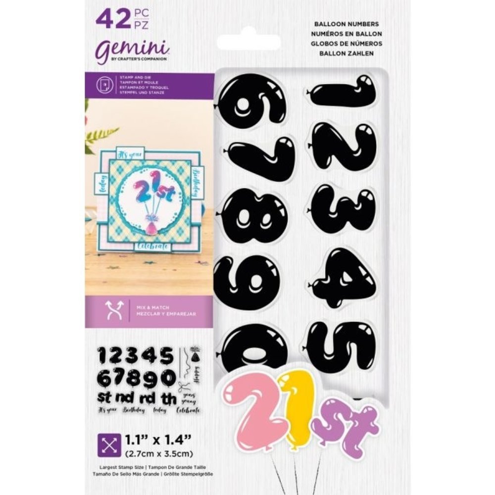 Gemini Balloon Numbers Stamp & Die (GEM-STD-BNUM) Gemini Balloon Numbers Stamp & Die (GEM-STD-BNUM)