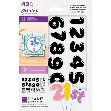 Gemini Balloon Numbers Stamp & Die (GEM-STD-BNUM) Gemini Balloon Numbers Stamp & Die (GEM-STD-BNUM)