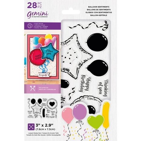 Gemini Balloon Sentiments Stamp & Die (GEM-STD-BSEN) Gemini Balloon Sentiments Stamp & Die (GEM-STD-BSEN)