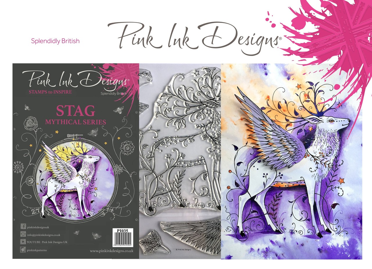 Pink Ink Designs Stag A5 Clear Stamp Set (P1035) Pink Ink Designs Stag A5 Clear Stamp Set (P1035)