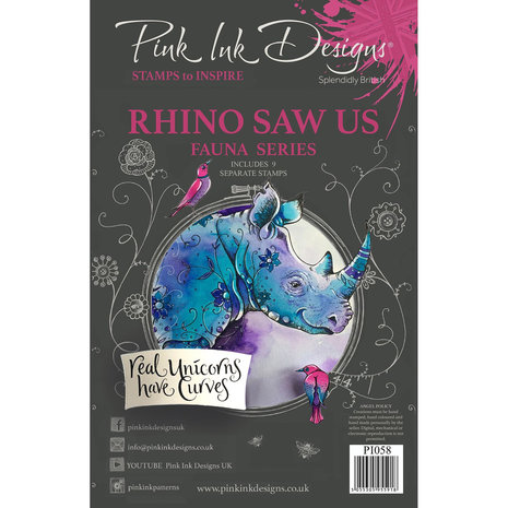 Pink Ink Designs Rhino Saw Us A5 Clear Stamp Set (P1058) Pink Ink Designs Rhino Saw Us A5 Clear Stamp Set (P1058)