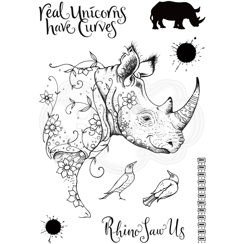 Pink Ink Designs Rhino Saw Us A5 Clear Stamp Set (P1058) Pink Ink Designs Rhino Saw Us A5 Clear Stamp Set (P1058)