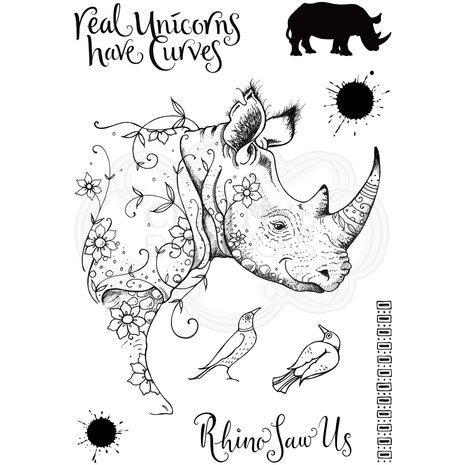 Pink Ink Designs Rhino Saw Us A5 Clear Stamp Set (P1058) Pink Ink Designs Rhino Saw Us A5 Clear Stamp Set (P1058)
