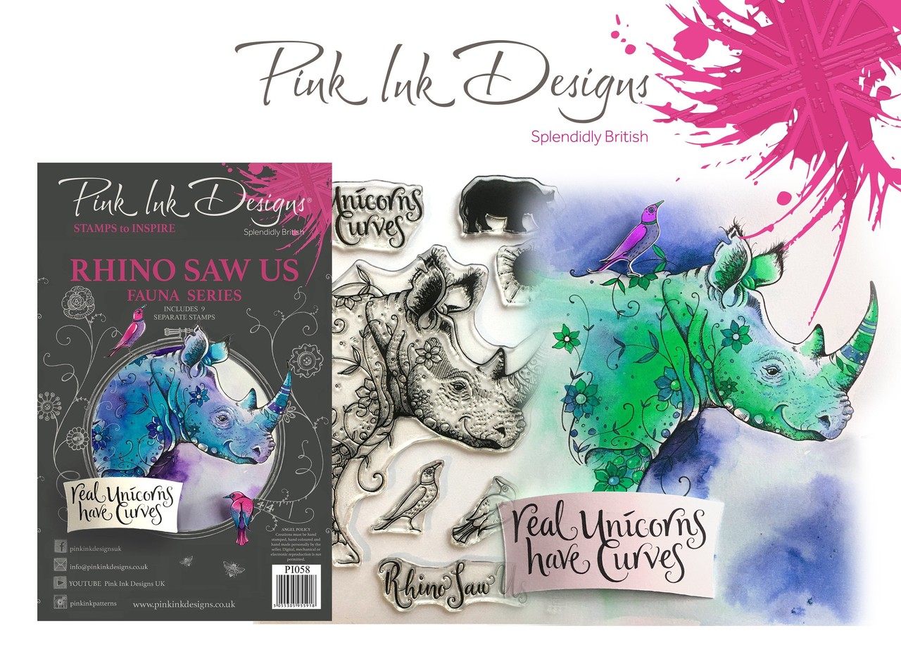 Pink Ink Designs Rhino Saw Us A5 Clear Stamp Set (P1058) Pink Ink Designs Rhino Saw Us A5 Clear Stamp Set (P1058)