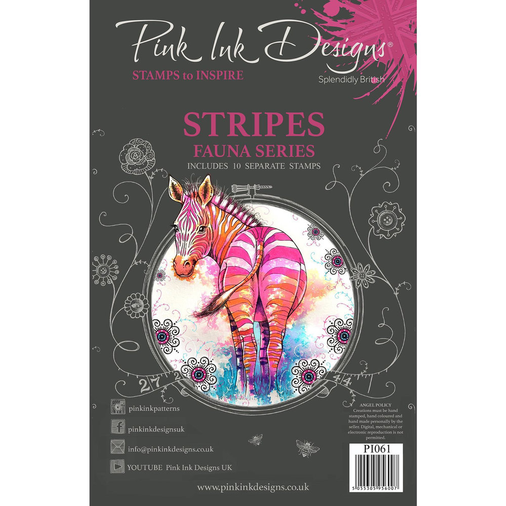 Pink Ink Designs Stripes A5 Clear Stamp Set (P1061)