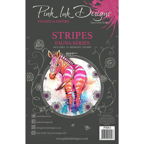 Pink Ink Designs Stripes A5 Clear Stamp Set (P1061)