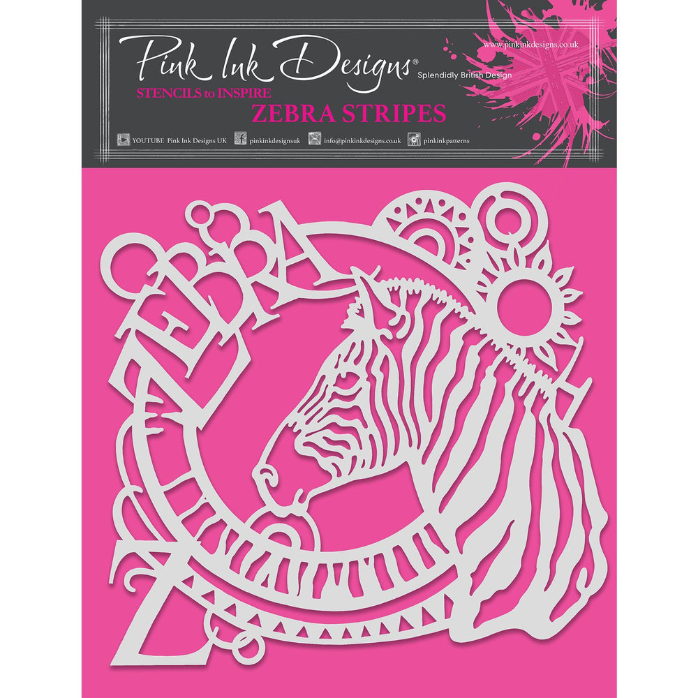 Pink Ink Designs Zebra Stripes 8x8 Inch Masking Stencil (PINKST006) Pink Ink Designs Zebra Stripes 8x8 Inch Masking Stencil (PINKST006)