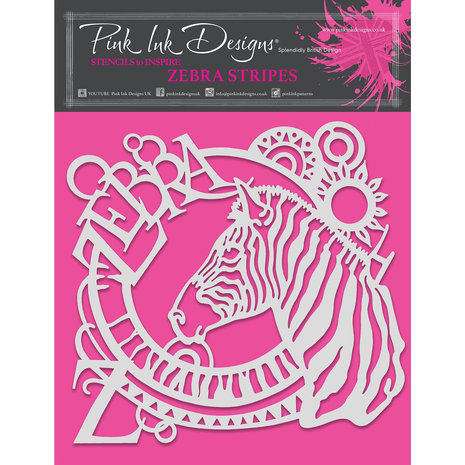 Pink Ink Designs Zebra Stripes 8x8 Inch Masking Stencil (PINKST006) Pink Ink Designs Zebra Stripes 8x8 Inch Masking Stencil (PINKST006)