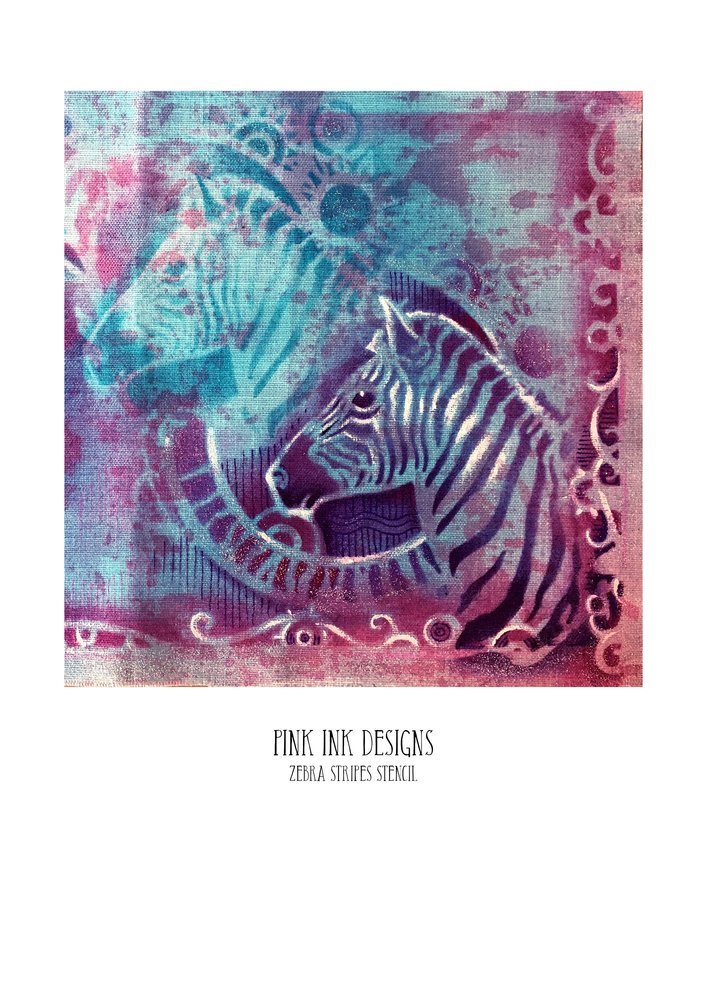 Pink Ink Designs Zebra Stripes 8x8 Inch Masking Stencil (PINKST006) Pink Ink Designs Zebra Stripes 8x8 Inch Masking Stencil (PINKST006)