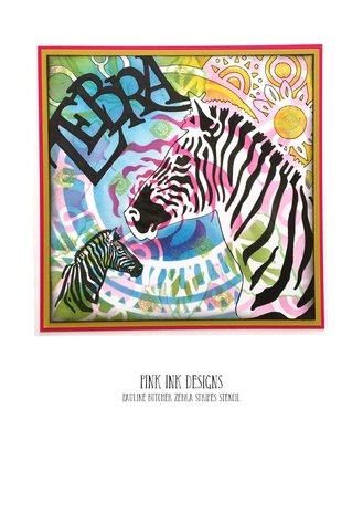 Pink Ink Designs Zebra Stripes 8x8 Inch Masking Stencil (PINKST006) Pink Ink Designs Zebra Stripes 8x8 Inch Masking Stencil (PINKST006)