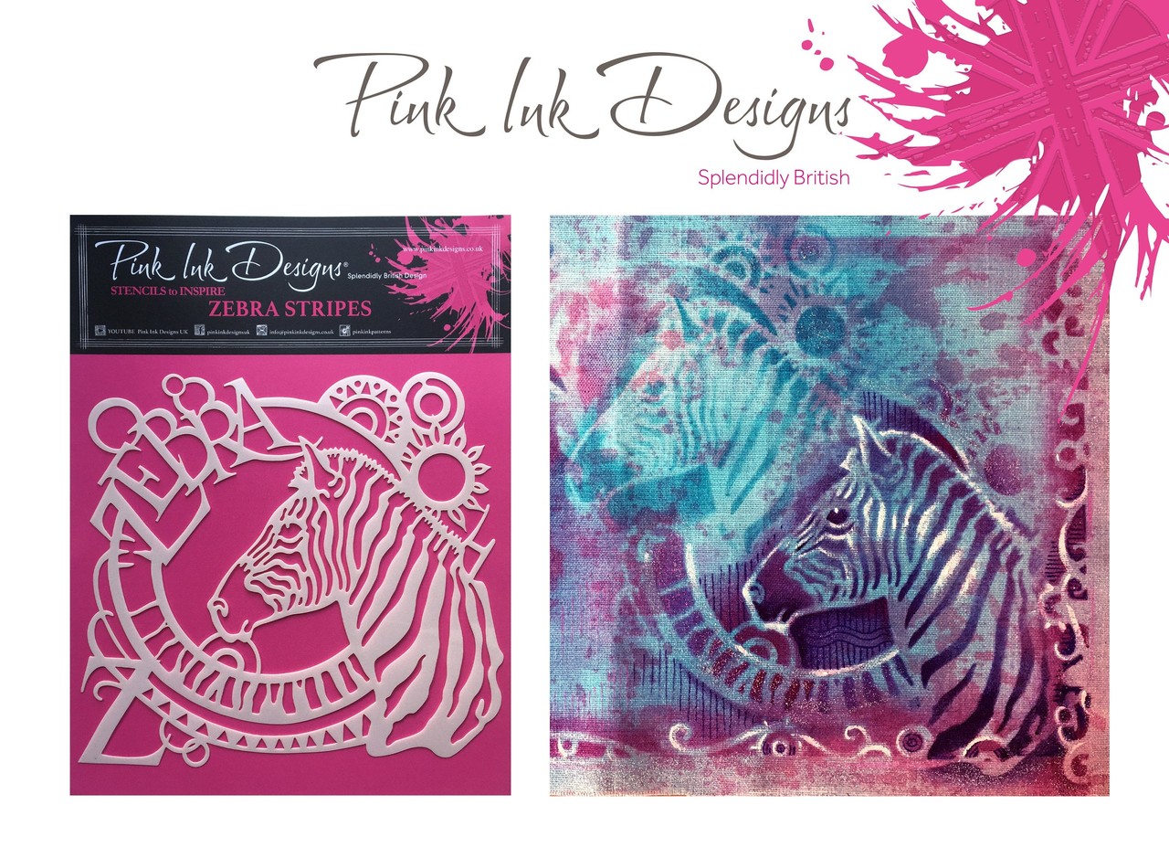 Pink Ink Designs Zebra Stripes 8x8 Inch Masking Stencil (PINKST006) Pink Ink Designs Zebra Stripes 8x8 Inch Masking Stencil (PINKST006)