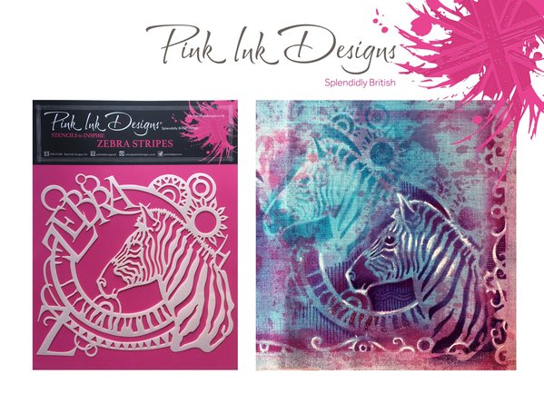 Pink Ink Designs Zebra Stripes 8x8 Inch Masking Stencil (PINKST006) Pink Ink Designs Zebra Stripes 8x8 Inch Masking Stencil (PINKST006)