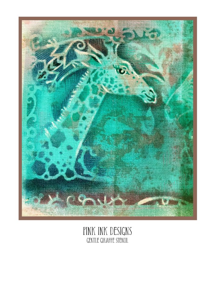 Pink Ink Designs Gentle Giraffe 8x8 Inch Masking Stencil (PINKST007)