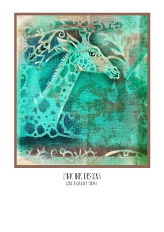 Pink Ink Designs Gentle Giraffe 8x8 Inch Masking Stencil (PINKST007)