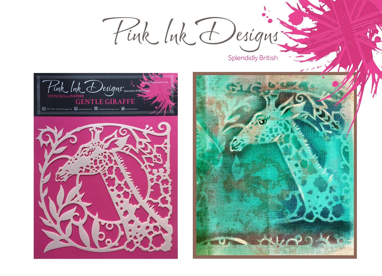 Pink Ink Designs Gentle Giraffe 8x8 Inch Masking Stencil (PINKST007)