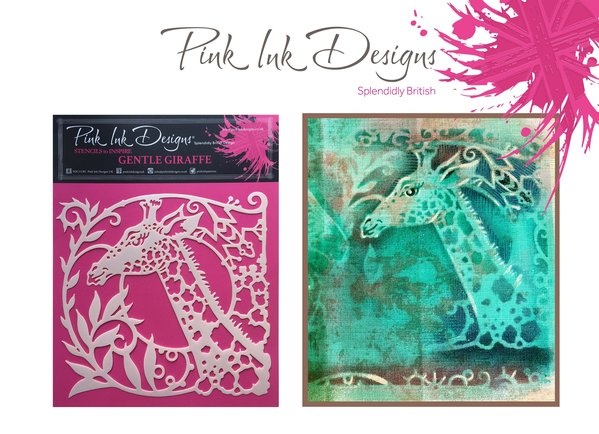 Pink Ink Designs Gentle Giraffe 8x8 Inch Masking Stencil (PINKST007)