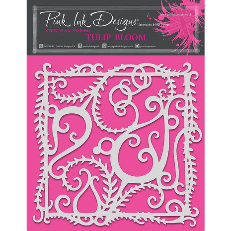 Pink Ink Designs Tulip Bloom 8x8 Inch Masking Stencil (PINKST009)