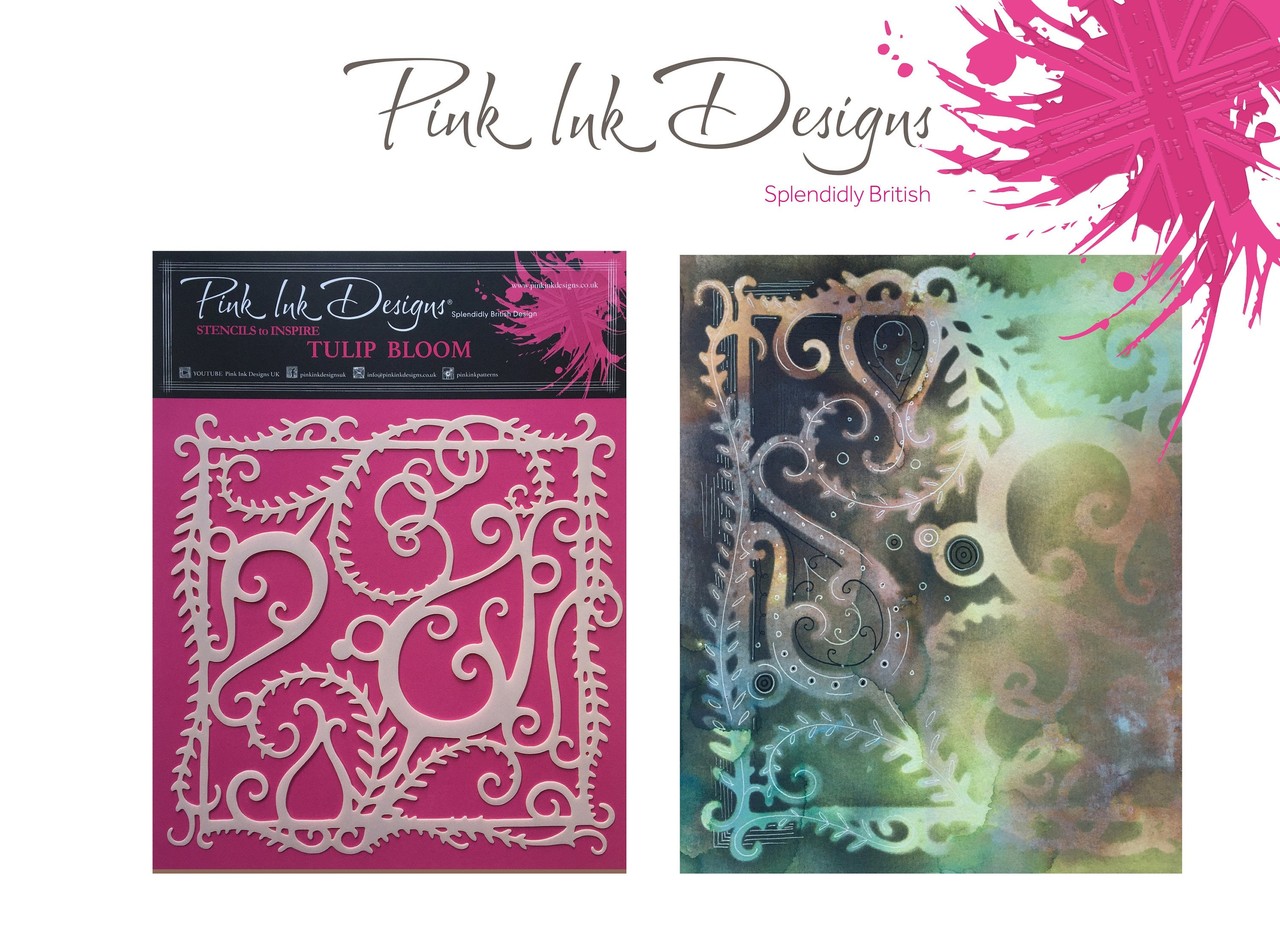 Pink Ink Designs Tulip Bloom 8x8 Inch Masking Stencil (PINKST009)