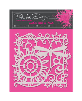 Pink Ink Designs Cogs and Wings 8x8 Inch Masking Stencil (PINKST011) Pink Ink Designs Cogs and Wings 8x8 Inch Masking Stencil (PINKST011)
