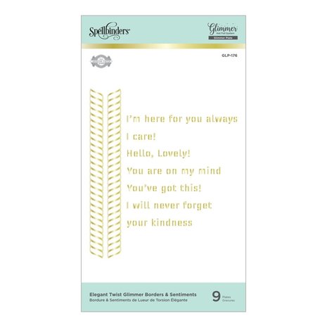 Spellbinders Elegant Twist Glimmer Borders & Sentiments Hot Foil Plates (GLP-176)