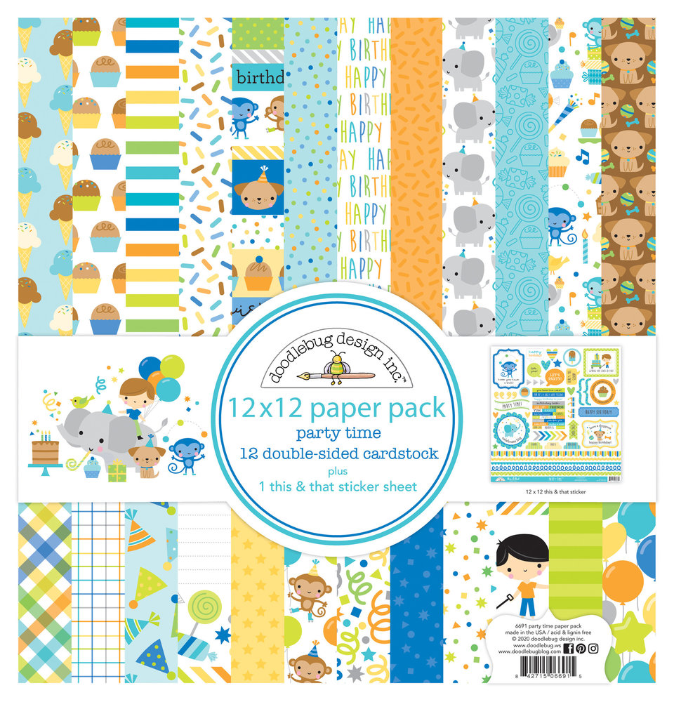 Doodlebug Design Inc. Party Time 12x12 Inch Paper Pack (6691)