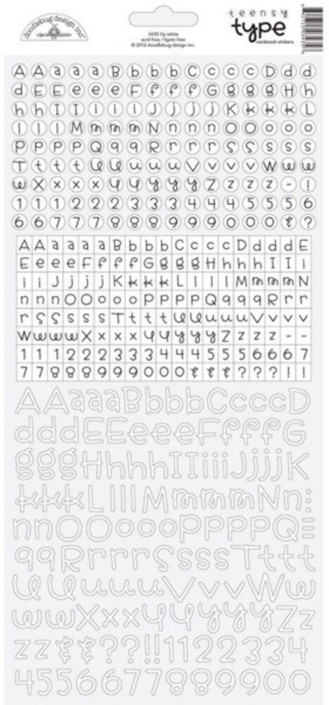 Doodlebug Design Inc. Lily White Teensy Type Stickers (3435)