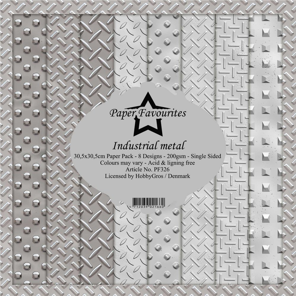 Paper Favourites Industrial Metal 12x12 Inch Paper Pack (PF326) Paper Favourites Industrial Metal 12x12 Inch Paper Pack (PF326)