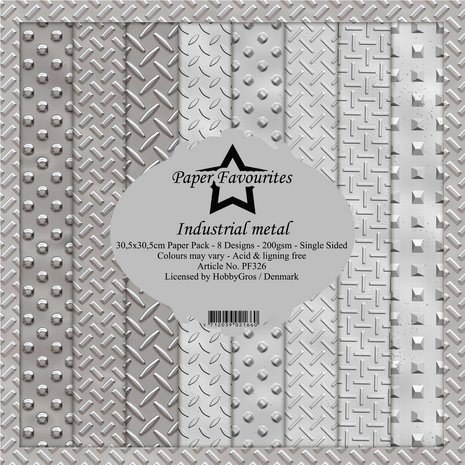 Paper Favourites Industrial Metal 12x12 Inch Paper Pack (PF326) Paper Favourites Industrial Metal 12x12 Inch Paper Pack (PF326)