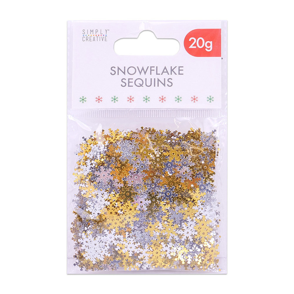 Simply Creative Snowflake Sequins (20g) (SCSEQ007X19) Simply Creative Snowflake Sequins (20g) (SCSEQ007X19)