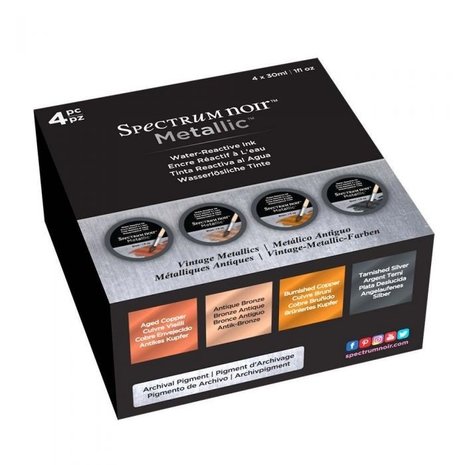 Spectrum Noir Metallic Liquid Ink Vintage Metallics 30ml (4pcs) (SN-META-LI30-VMET4) Spectrum Noir Metallic Liquid Ink Vintage Metallics 30ml (4pcs) (SN-META-LI30-VMET4)