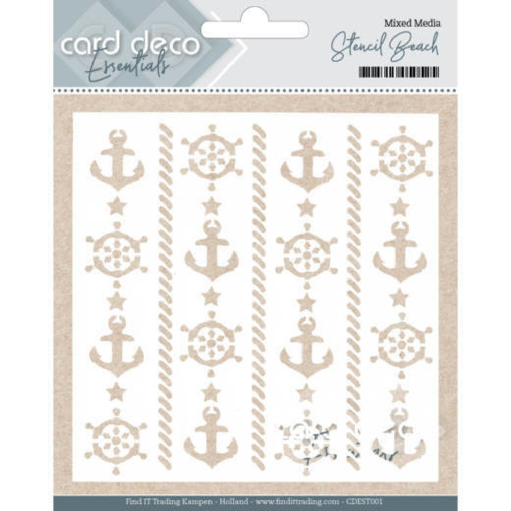 Card Deco Mixed Media Stencil Beach (CDEST001)