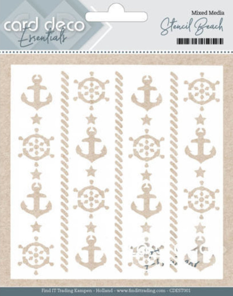 Card Deco Mixed Media Stencil Beach (CDEST001)