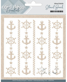 Card Deco Mixed Media Stencil Beach (CDEST00 )