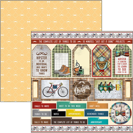 Ciao Bella Papercrafting Hipster 12x12 Inch Paper Pad (CBPM035)