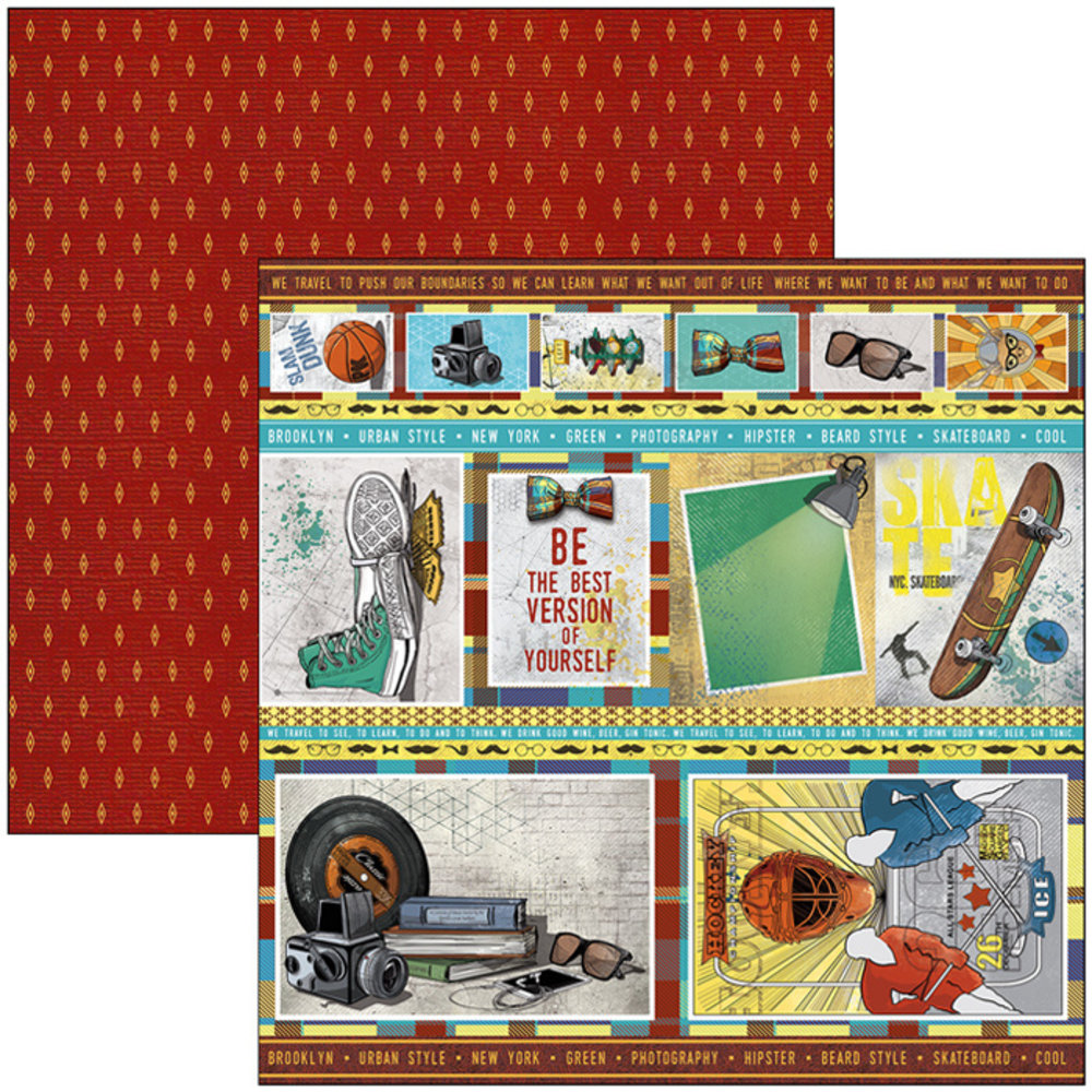 Ciao Bella Papercrafting Hipster 12x12 Inch Paper Pad (CBPM035)