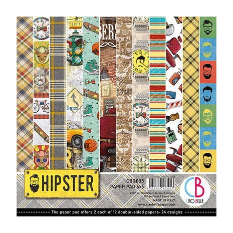 Ciao Bella Papercrafting Hipster 6x6 Inch Paper Pad (CBQ035)