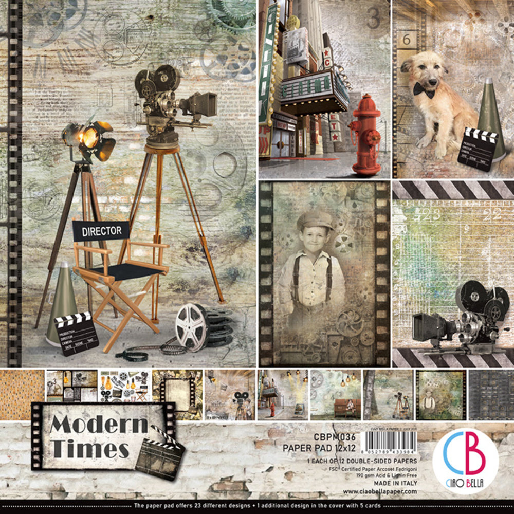 Ciao Bella Papercrafting Modern Times 12x12 Inch Paper Pad (CBPM036) Ciao Bella Papercrafting Modern Times 12x12 Inch Paper Pad (CBPM036)