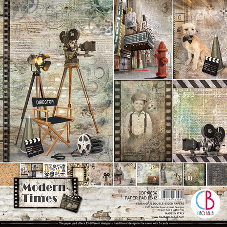 Ciao Bella Papercrafting Modern Times 12x12 Inch Paper Pad (CBPM036) Ciao Bella Papercrafting Modern Times 12x12 Inch Paper Pad (CBPM036)