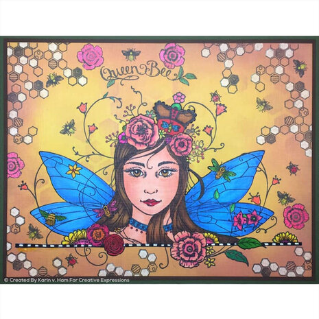 Pink Ink Designs Queen Bee A5 Clear Stamp Set (PI069)