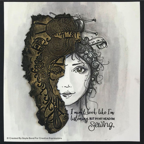 Pink Ink Designs Sew Lovely A5 Clear Stamp Set (PI071) Pink Ink Designs Sew Lovely A5 Clear Stamp Set (PI071)