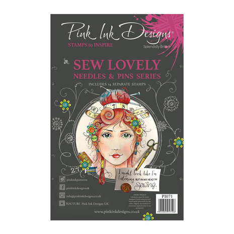 Pink Ink Designs Sew Lovely A5 Clear Stamp Set (PI071) Pink Ink Designs Sew Lovely A5 Clear Stamp Set (PI071)