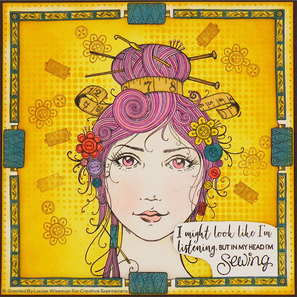 Pink Ink Designs Sew Lovely A5 Clear Stamp Set (PI071) Pink Ink Designs Sew Lovely A5 Clear Stamp Set (PI071)