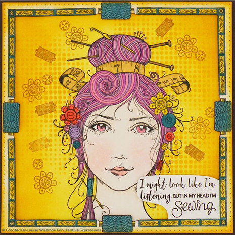 Pink Ink Designs Sew Lovely A5 Clear Stamp Set (PI071) Pink Ink Designs Sew Lovely A5 Clear Stamp Set (PI071)