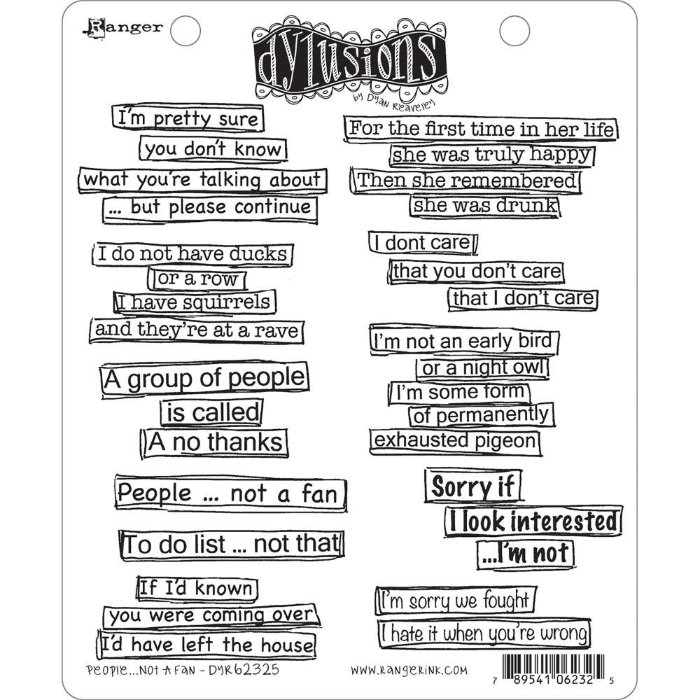 Ranger Dylusions People...Not A Fan Cling Stamps (DYR62325)