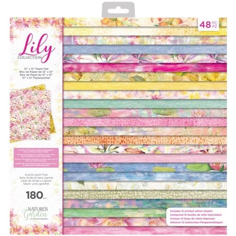 Crafter's Companion Lily 12x12 Inch Paper Pad (NG-LILY-PAD12) Crafter's Companion Lily 12x12 Inch Paper Pad (NG-LILY-PAD12)