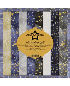 Paper Favourites Watercolour Gold 12x12 Inch Paper Pack (PF332) Paper Favourites Watercolour Gold 12x12 Inch Paper Pack (PF332)