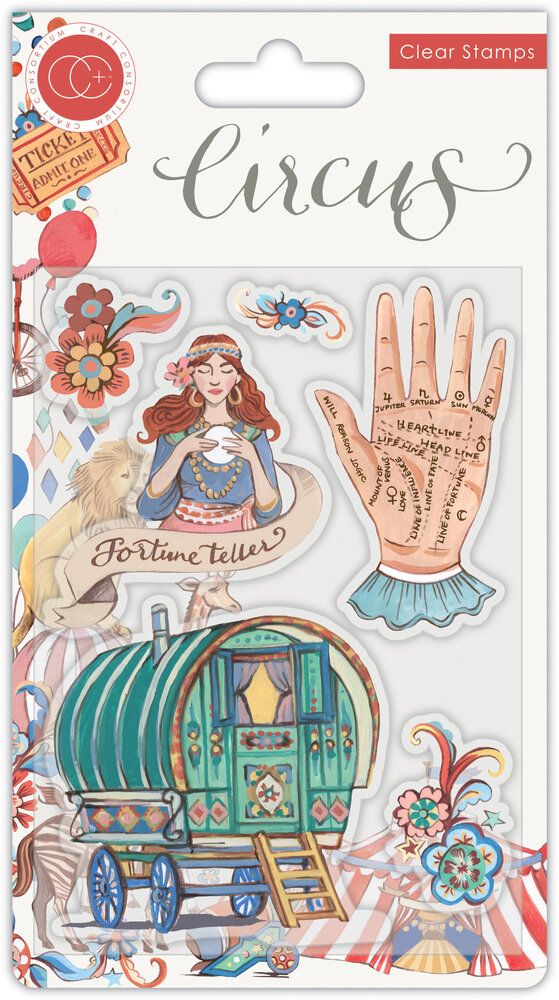 Craft Consortium Circus Fortune Teller Clear Stamps (CCSTMP034) Craft Consortium Circus Fortune Teller Clear Stamps (CCSTMP034)
