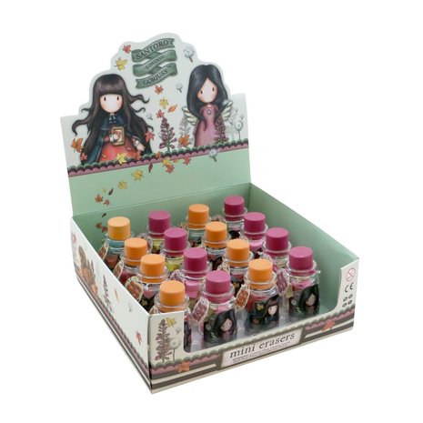 Gorjuss Mini Erasers In Glass Bottle Autumn Leaves (590GJD01)