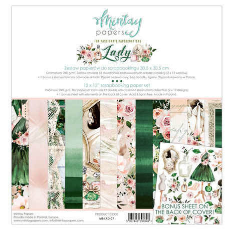 Mintay Lady 12x12 Inch Scrapbooking Paper Set (MT-LAD-07) Mintay Lady 12x12 Inch Scrapbooking Paper Set (MT-LAD-07)